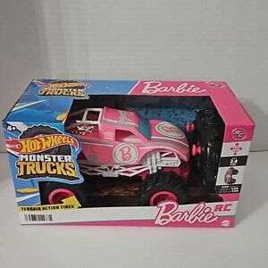 Hot Wheels Barbie Monster Truck RC Battery Powered with Remote Control - Pink